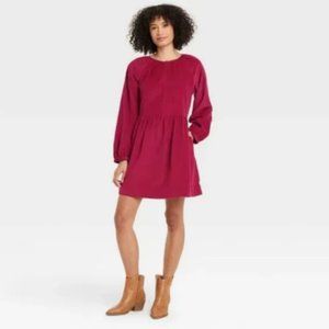 NWT Universal Thread Corduroy Dress Berry Red Size XS